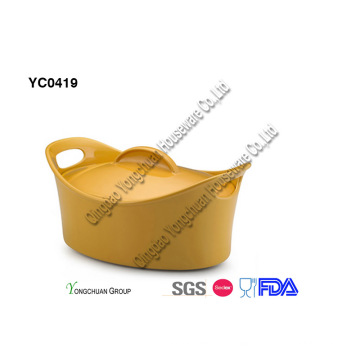 Solid Yellow Color Casserole Dish